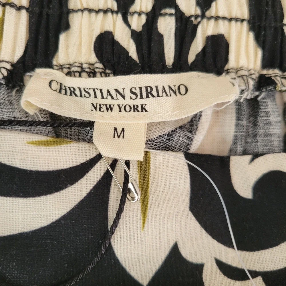 New Christian Siriano Wide Leg High Waisted Trouser Black Cream Olive Green Boho - Picture 3 of 14